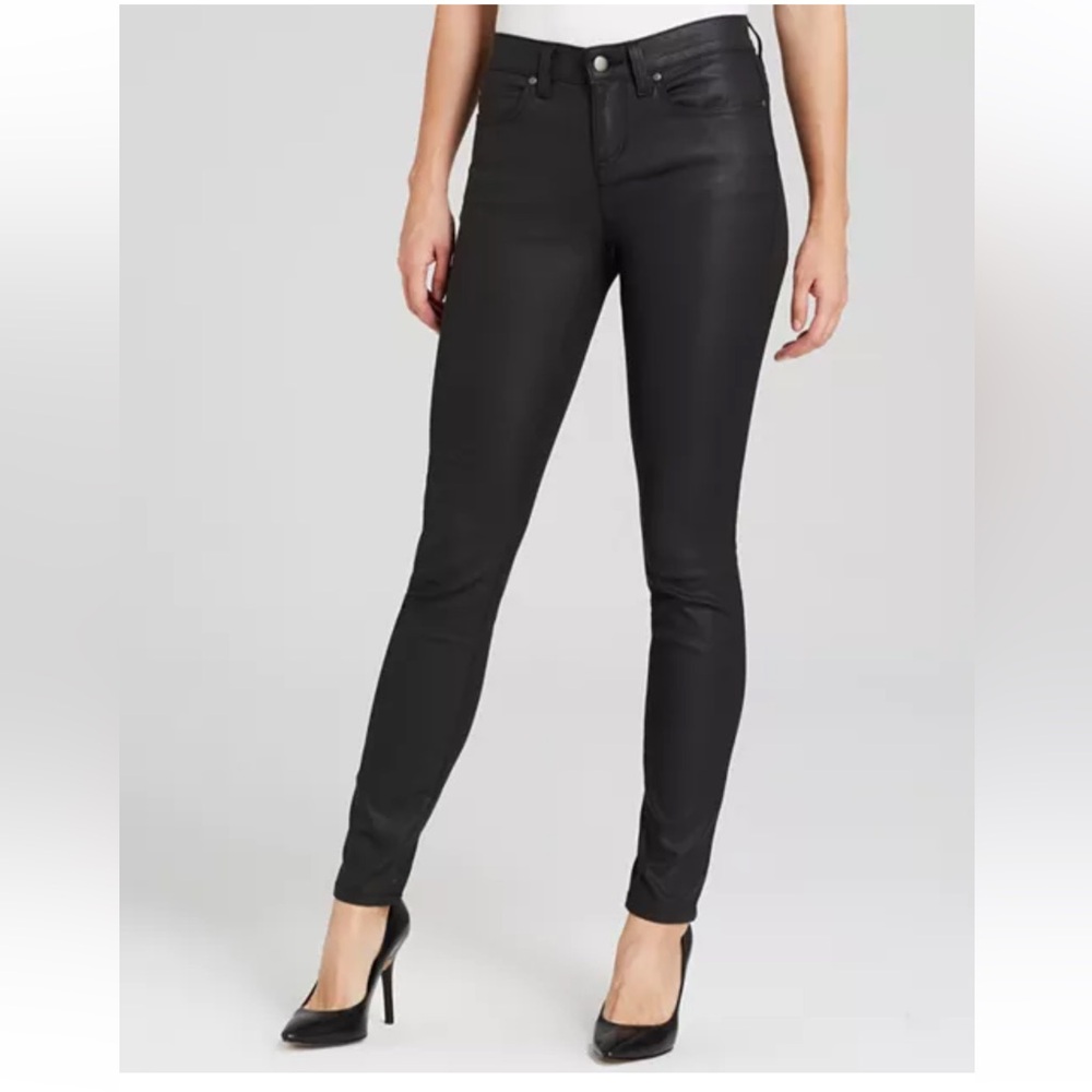 Eileen Fisher Women's Classic Black waxed Skinny jeans